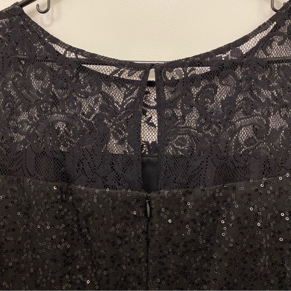 sparkly lace top sequined cocktail dress - Picture 7 of 8